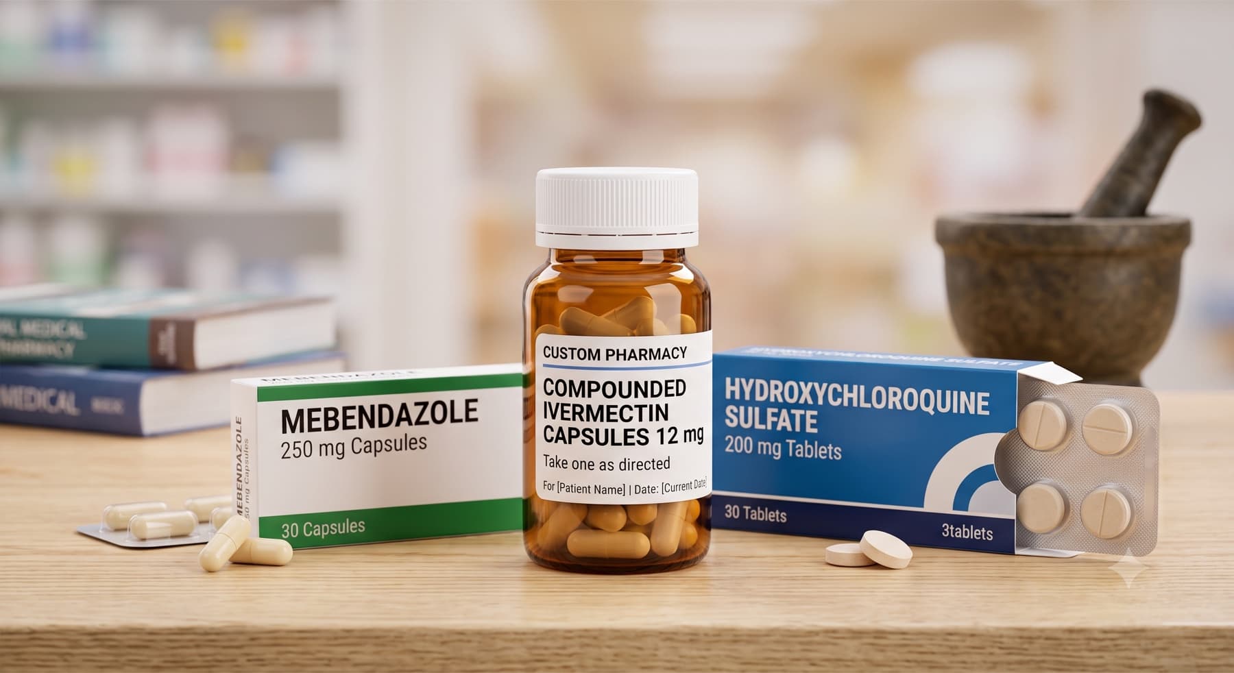 Compounded ivermectin, mebendazole, and hydroxychloroquine at a compounding pharmacy